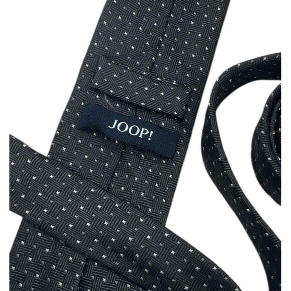 JOOP! Men JOOP! Men\'s 100% Silk Necktie LUXURY Tie XL Gray Geometric W:2.7\